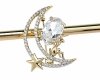 2513 Elegancka broszka złota cyrkonia przypinka pozłacana 14k Xuping 
